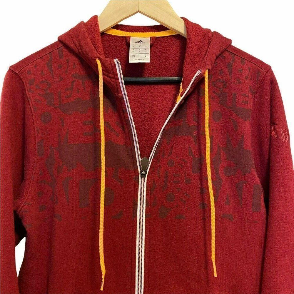 Adidas‎ Messi Mens Maroon Zip Full Zip Sweathsirt S